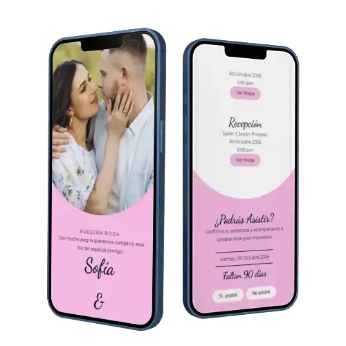 Demo Aura de invitación digital para boda